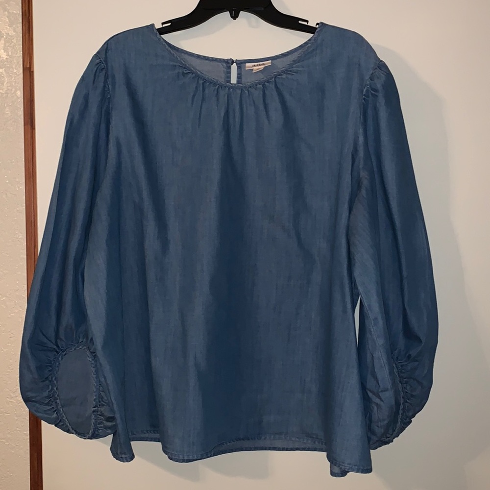 Soft blue Jean style Ana A New Approach blouse, XXL